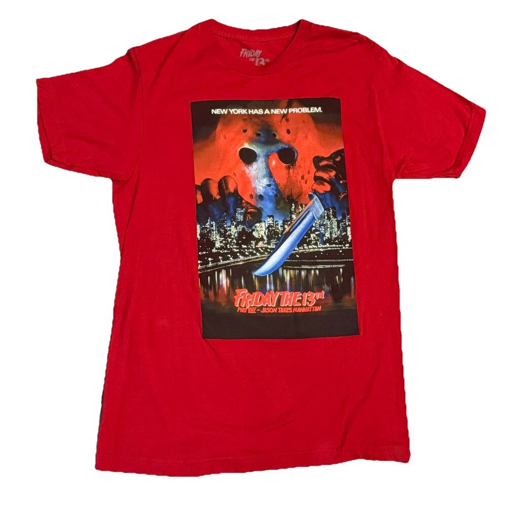Friday the 13th Medium Adult T-Shirt - VII Jason Takes Manhattan Poster Graphic